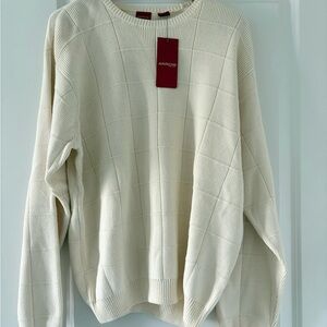 Arrow Men's Cream Crewneck Sweater BNWT Large